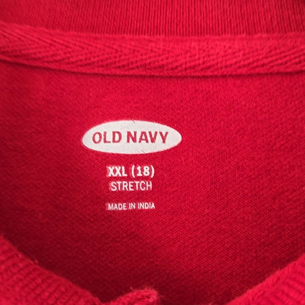 Old Navy red boy's long sleeve polo shirt & Jeans 
